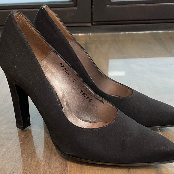 Excellent Condition Black Fabric Heels - Picture 1 of 8